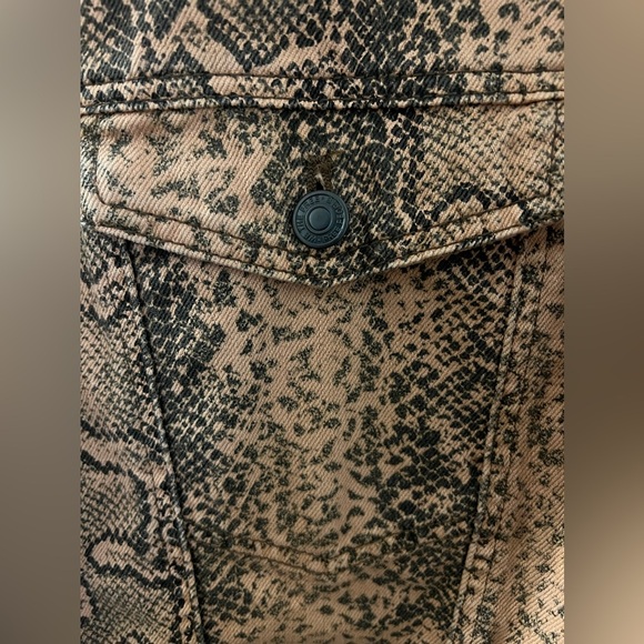 Free People Denim Snake Print Trucker Jacket - Picture 8 of 9